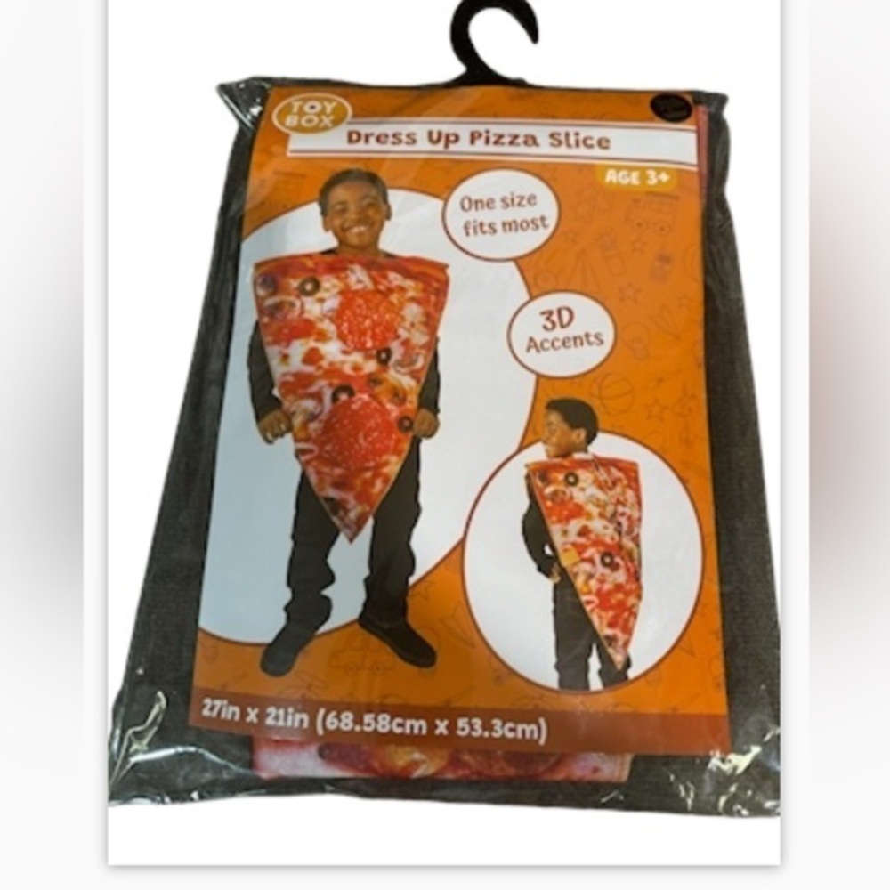 TOY BOX kids Deluxe dress up pizza slice Halloween costume 3+
